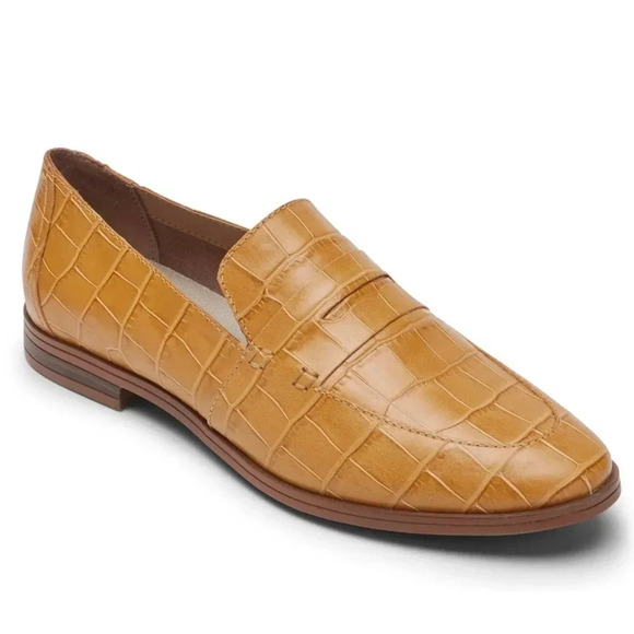NWT Rockport TruTech Women's Size 9 Tan Leather Perpetua Penny Loafers - Picture 1 of 9